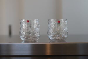 冷たい飲み物はこれでOK。北欧、iittala(イッタラ)のガラスでできたフルッタ。